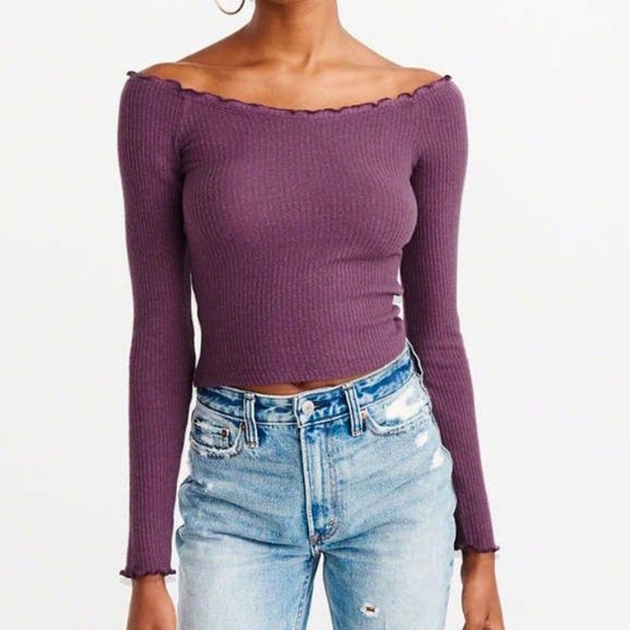 Abercrombie & Fitch Tops - 🍩Abercrombie &Fitch Soft Ruffle off Shoulder Top